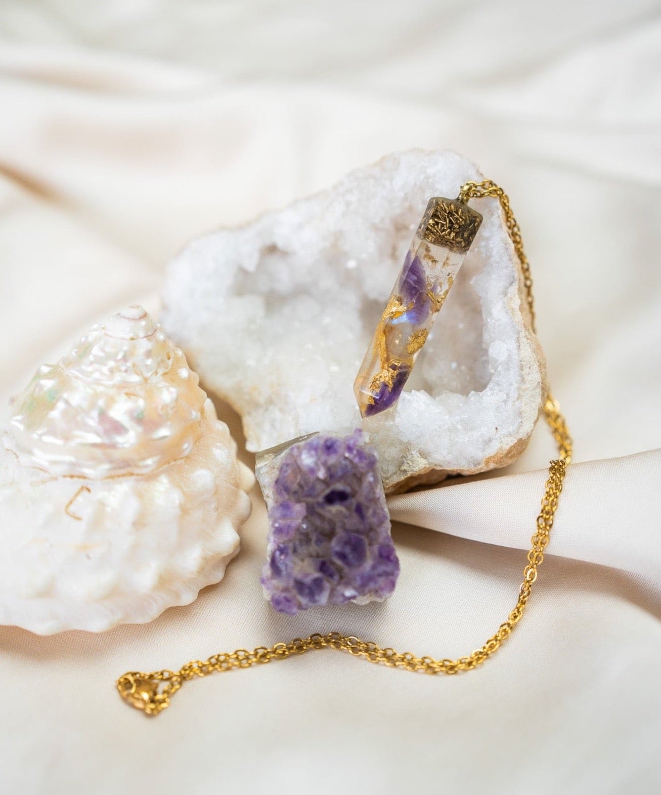 Golden Triangle Alchemy Crystal Healing Pendant For Love, Healing & Joy