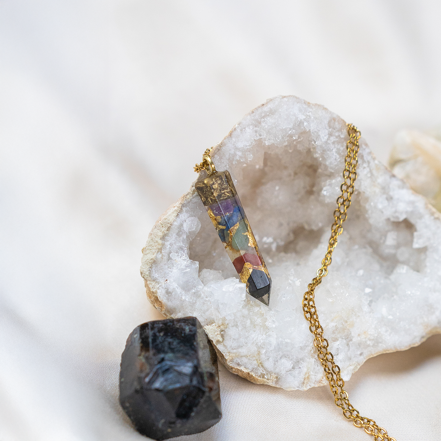 7-Chakra Rainbow Crystal Pendant