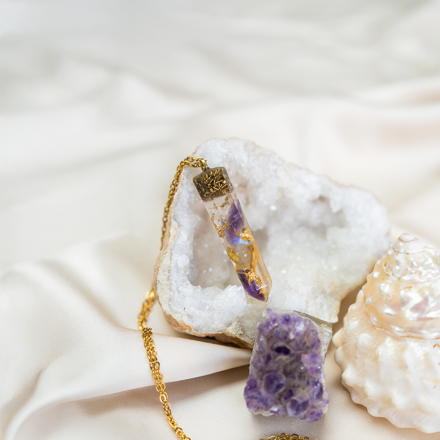 Golden Triangle Alchemy Crystal Pendant