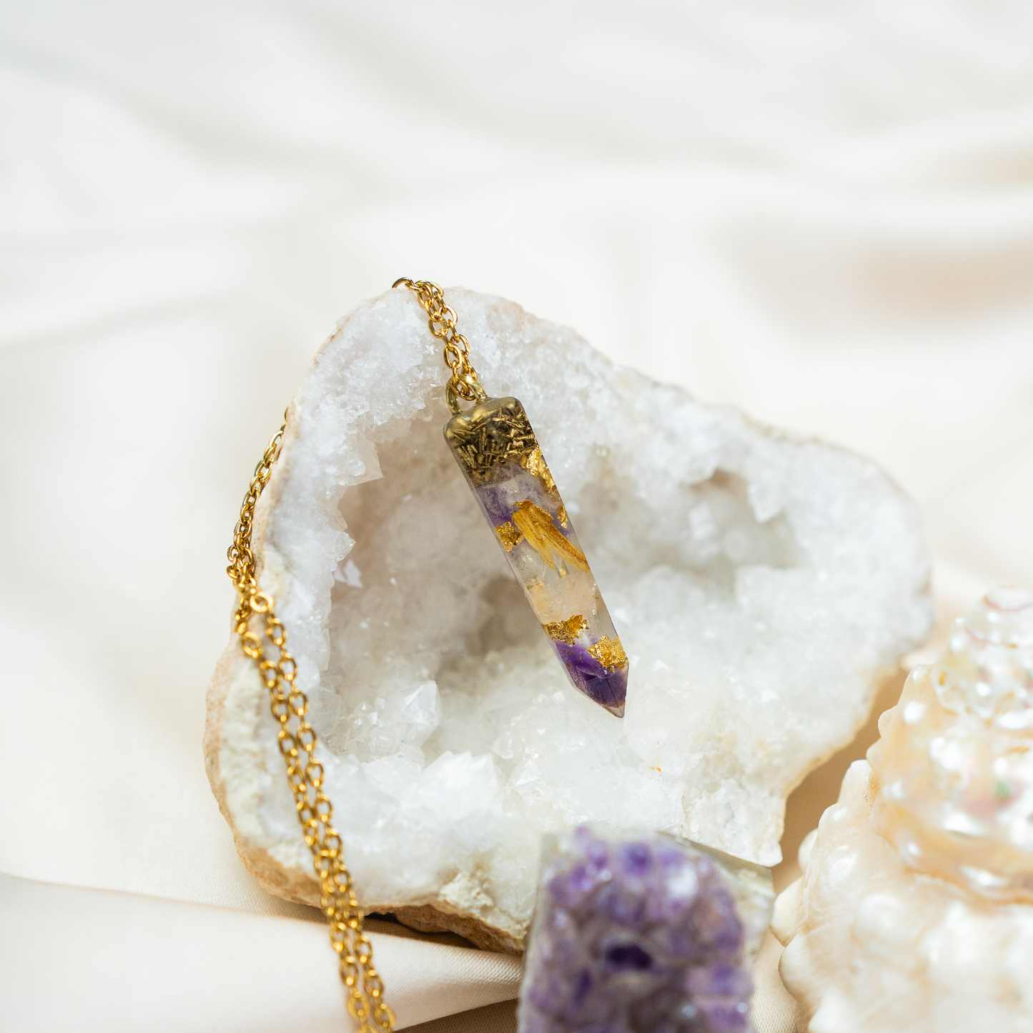 Golden Triangle Alchemy Crystal Pendant