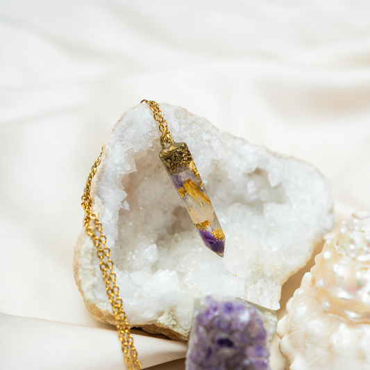 Golden Triangle Alchemy Crystal Pendant