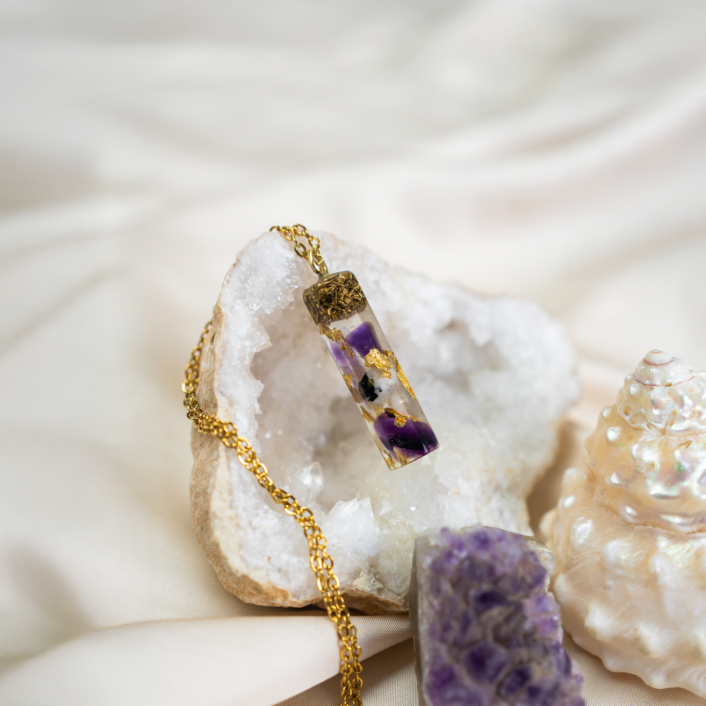 Golden Triangle Alchemy Crystal Pendant
