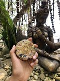 Black Ancient Magick Sacred Geometry Orgonite® Orgone Charging Plate For Power, Protection & Prosperity