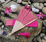 Pink Flower Of Life Sacred Geometry Silk Handfan For Inspiration, Oneness & Creativity